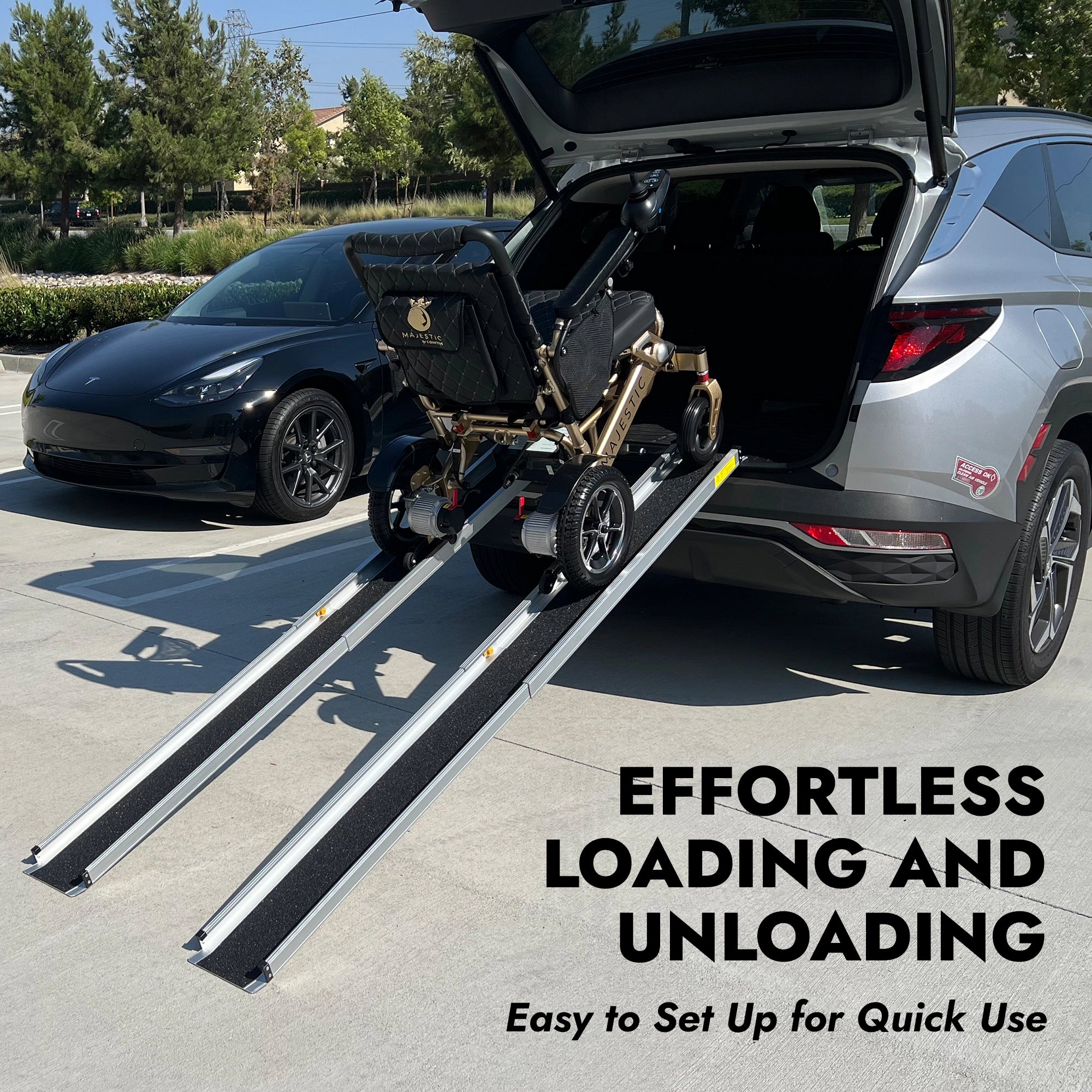 GO-Ramp Portable 7 FT Telescopic Ramp for Electric Wheelchairs and Sco ...