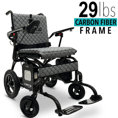 Phoenix Carbon Fiber Electric Wheelchair: 29Lb Chair, 300Lb Capacity, Dual Battery, Bluetooth Remote Control, Airline Approved